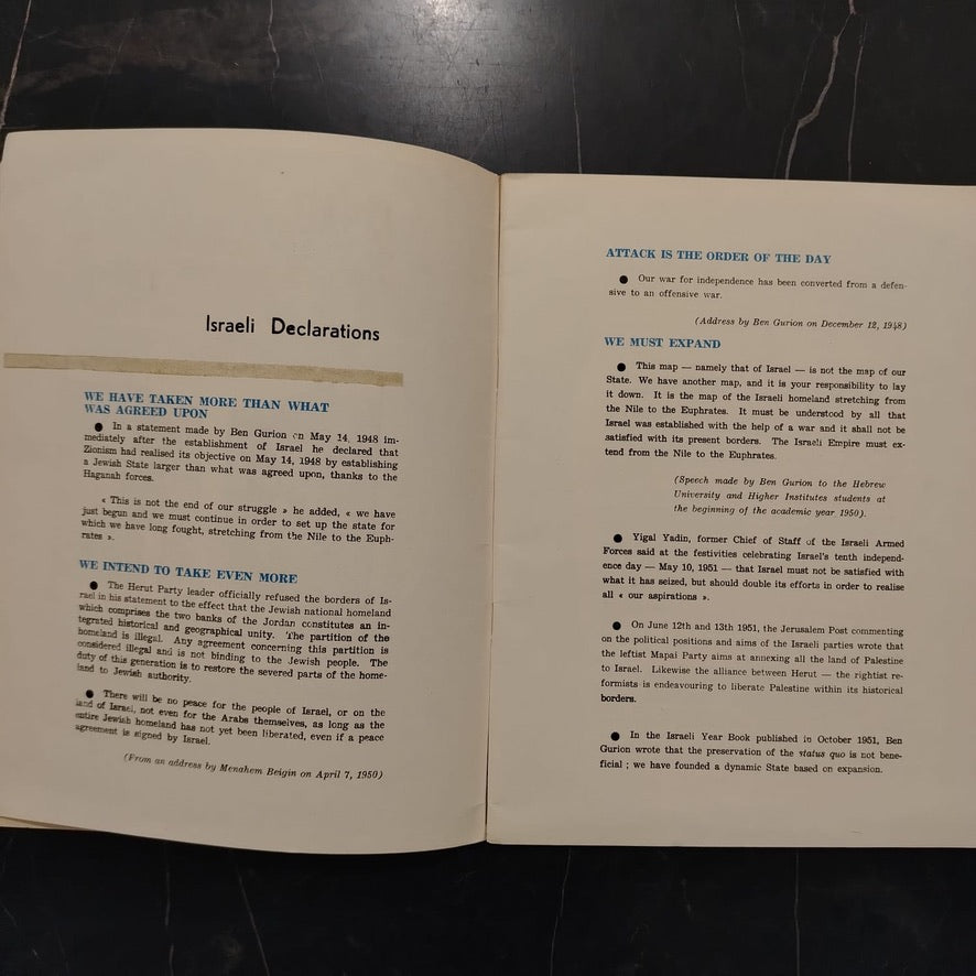 Israel : A Collection of Declarations , Articles and Cartoons 1947-1967 \ Book