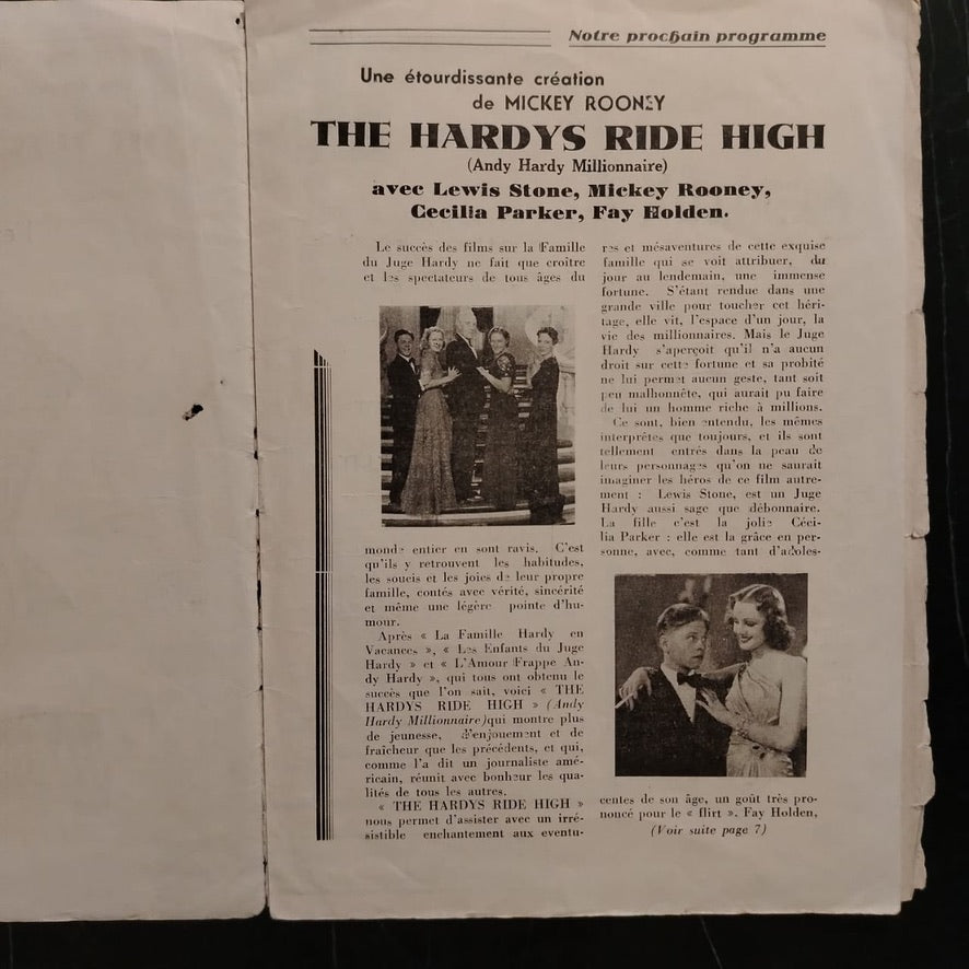 Original Promotional Brochure “The Hardys Ride High” (Mickey Rooney, 1939)