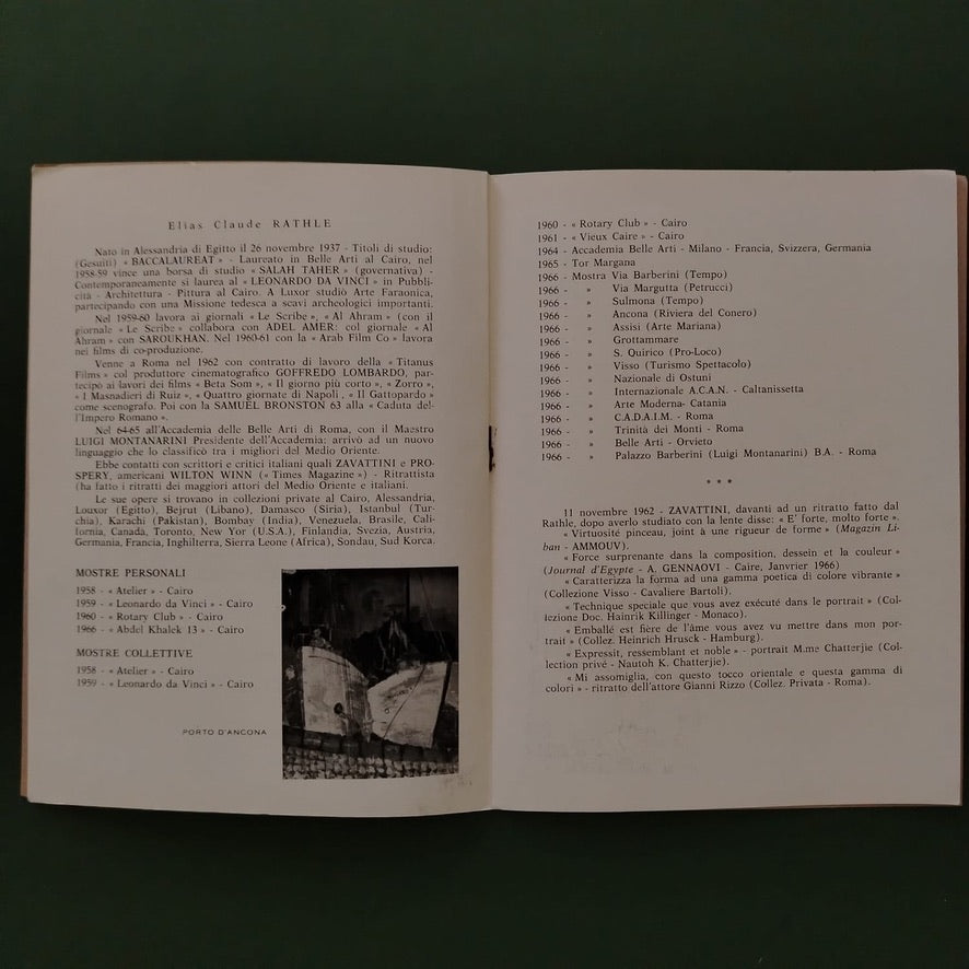 Mostra Personale del Pittore Elias Claude Rathle (1937–2021) معرض شخصي للفنان إلياس كلود راثلي \ Brochure