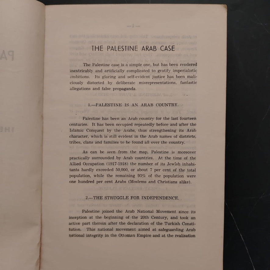 The Palestinian Arab Case \ Book
