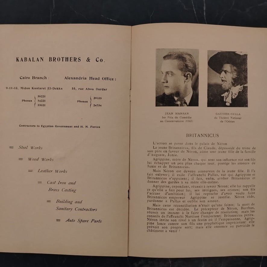 A program for the "Theatre Royal De L'Opera", Monday 28 January 1946 \ Brochure