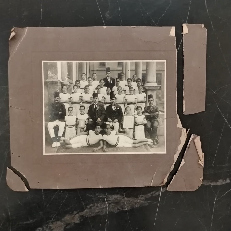 Early 20th-Century Egyptian School Sports Team Portrait صورة لقريق رياضي مدرسي \ Photo