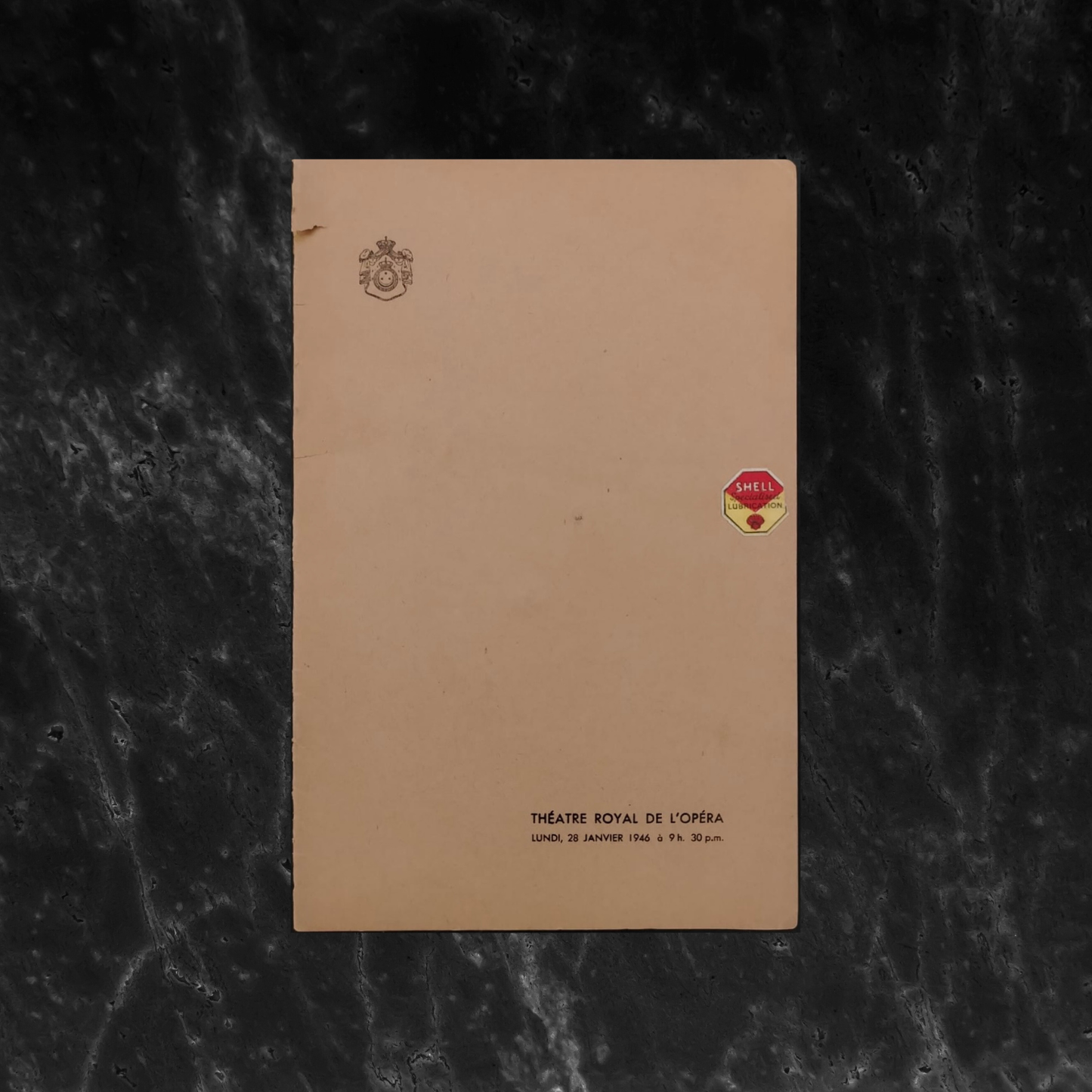 A program for the "Theatre Royal De L'Opera", Monday 28 January 1946 \ Brochure