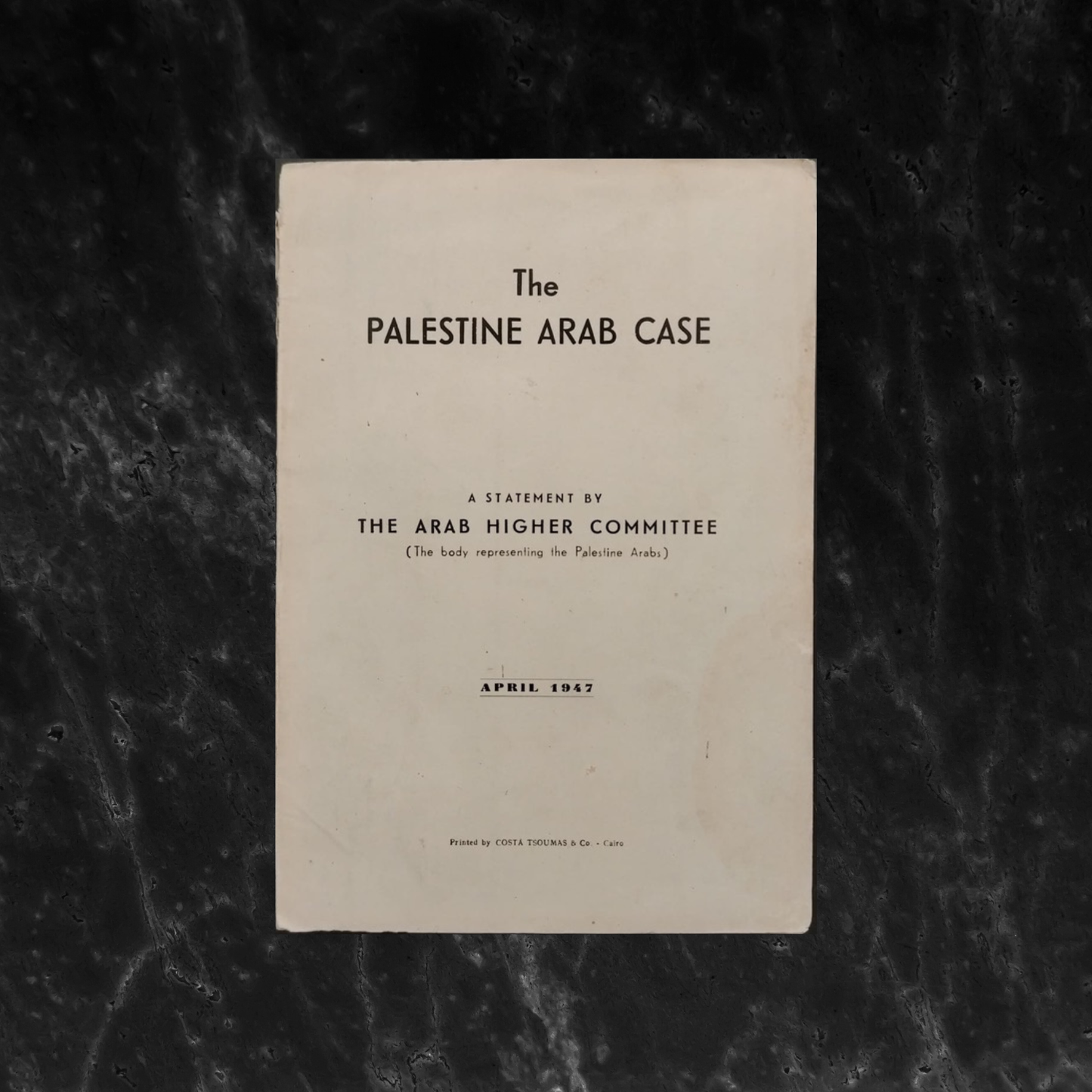 The Palestinian Arab Case \ Book
